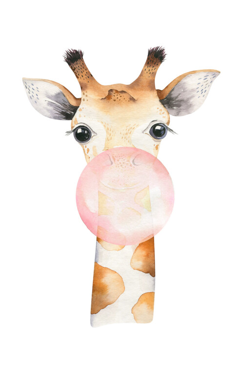 Bubbling Animals Giraffe - wanddecoratie kinderkamer muur