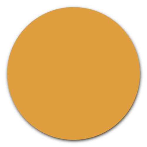 Muurcirkel okergeel - ronde wanddecoratie in uni kleuren