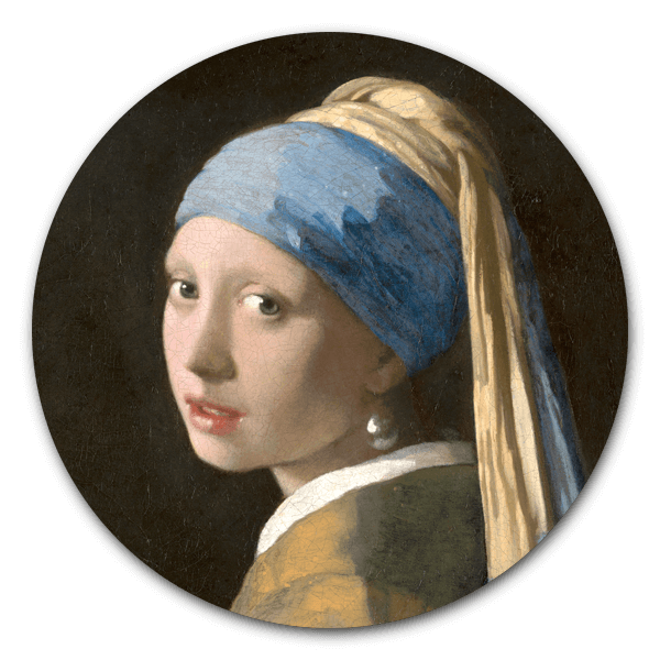 Muurcirkel meisje met de parel van Johannes Vermeer | WallCatcher