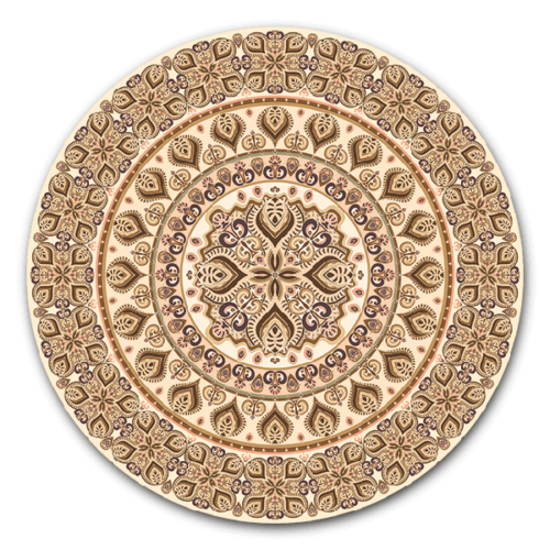 Perzisch beige - muurcirkel voor aan de wand